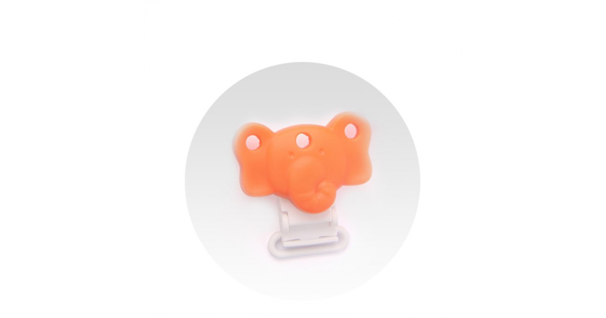 clip silicone éléphant orange
