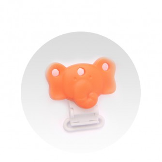 clip silicone éléphant orange