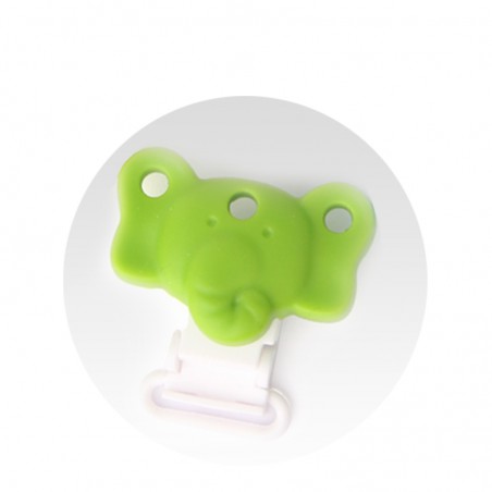 clip silicone éléphant vert
