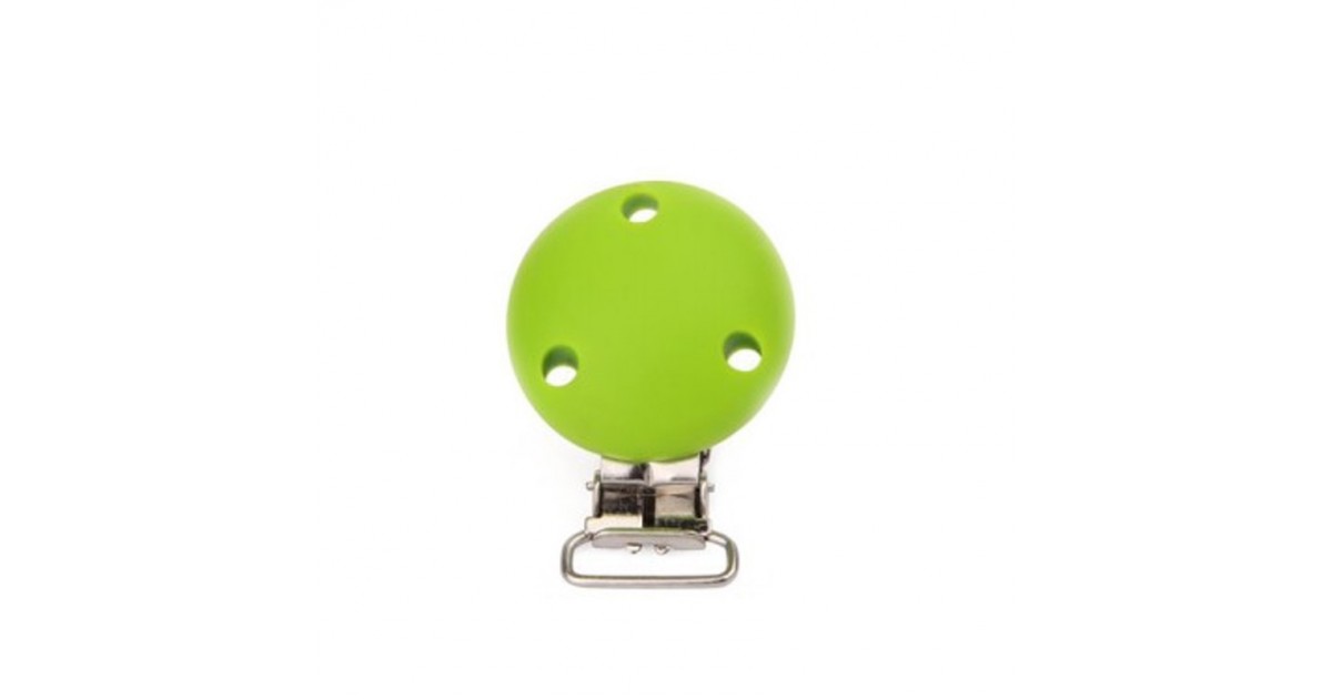 clip silicone rond vert pomme