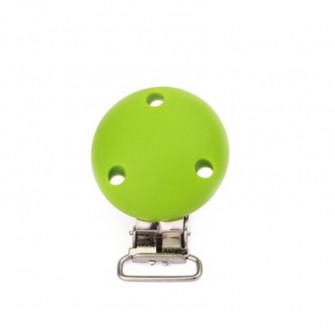 clip silicone rond vert pomme