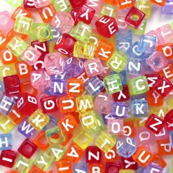perles acrylique multi couleur lettre