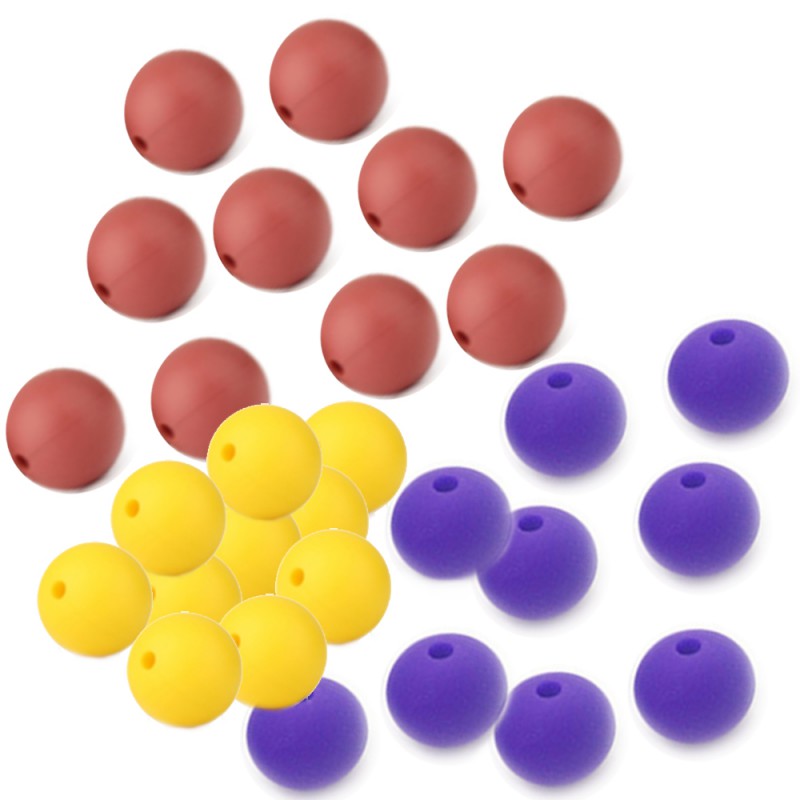 perles rondes silicone 12mm lot