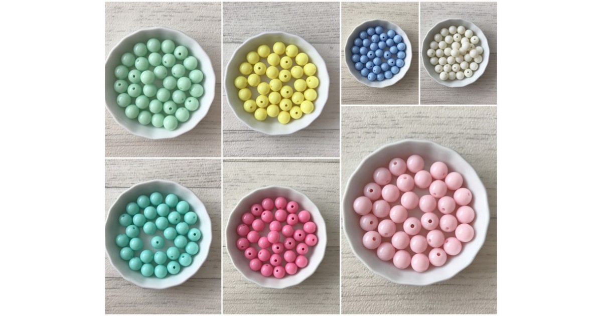 perles plastique collection pastel