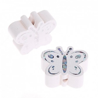 perles papillon pailleté blanc
