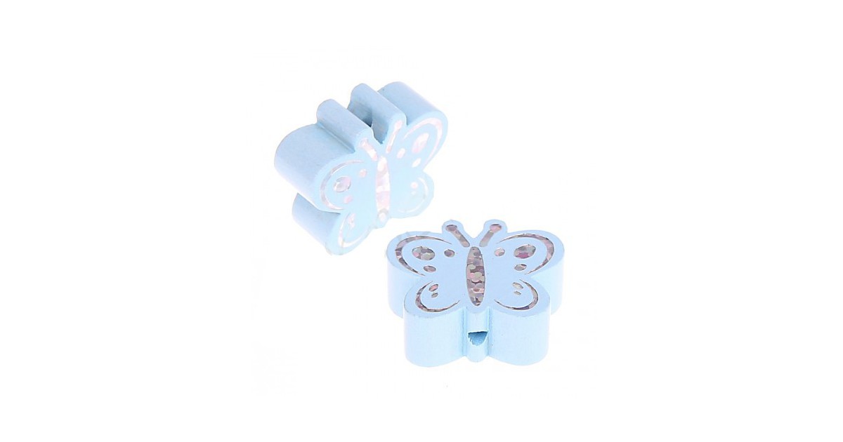 perles papillon pailleté bleu bb