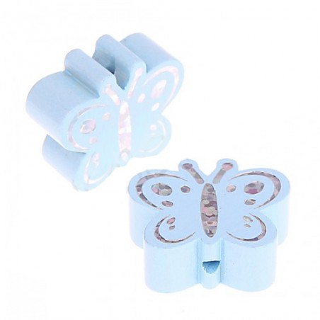 perles papillon pailleté bleu bb