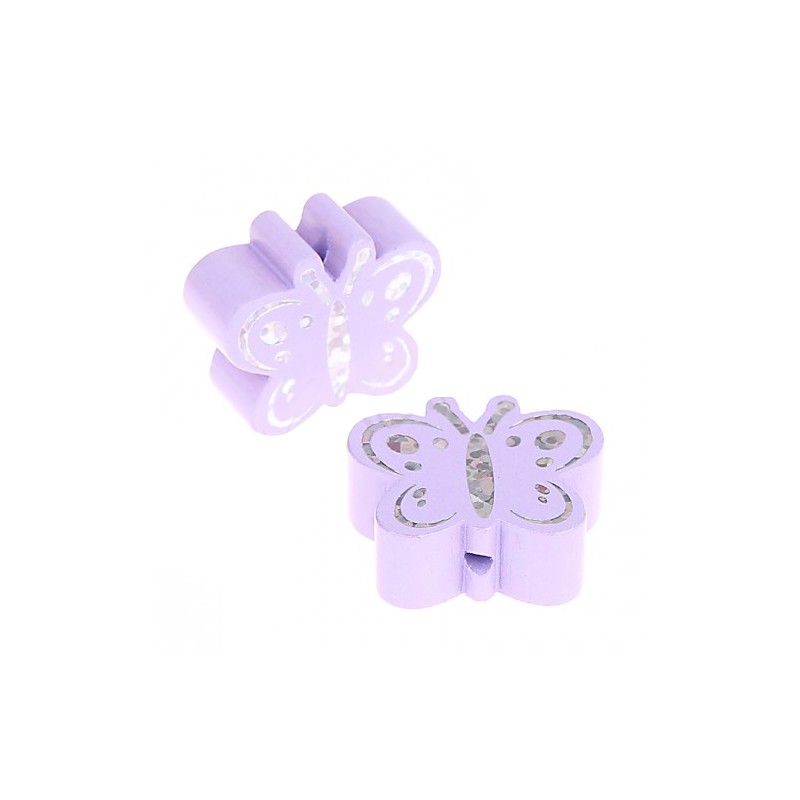 perles papillon pailleté lilas