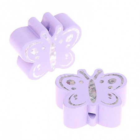 perles papillon pailleté lilas