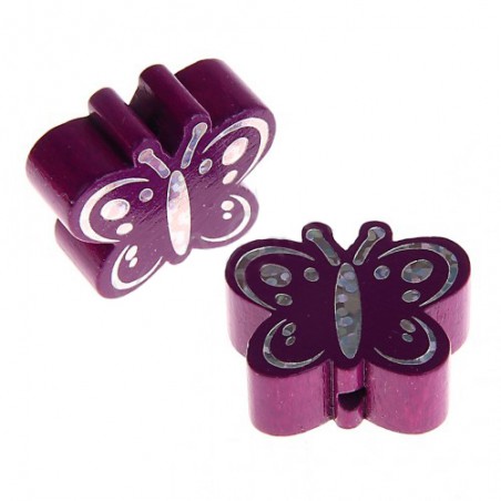 perles papillon pailleté violet