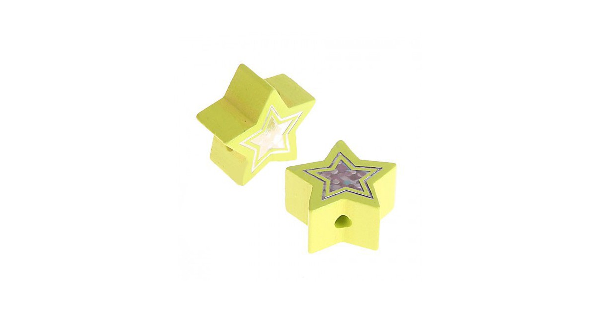 Perles étoiles pailletées citron