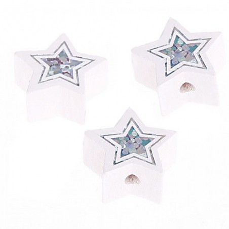 Perles étoiles pailletées blanc