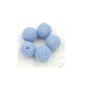 perles bois crochet chunky bleu poudré