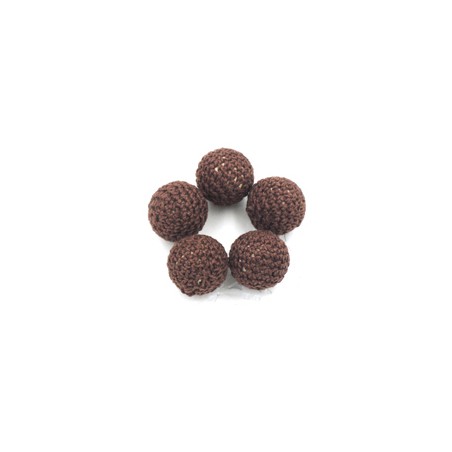 perles bois crochet chunky chocolat