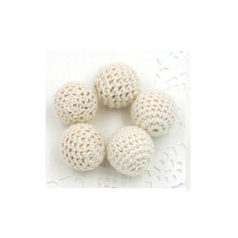 perles bois crochet chunky crème