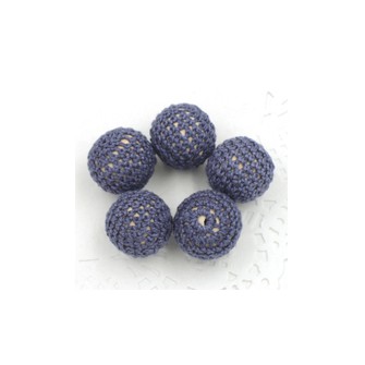 perles bois crochet chunky gris bleuté