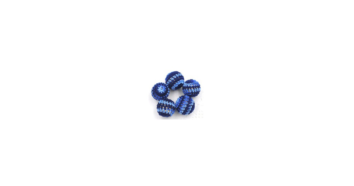 perles bois crochet chunky mix tons bleus