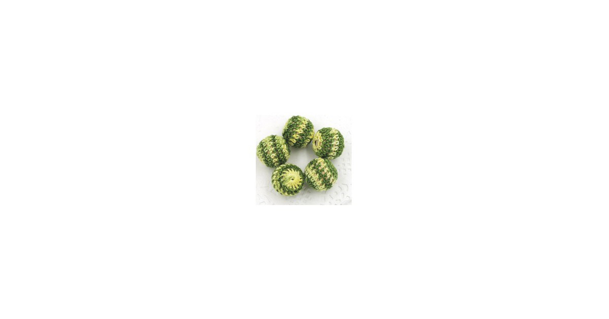 perles bois crochet chunky mix vert