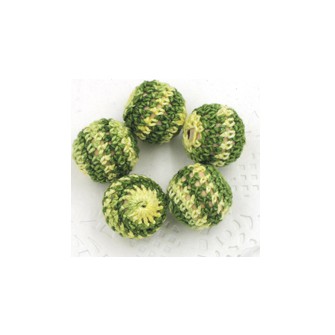 perles bois crochet chunky mix vert