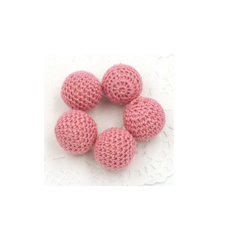 perles bois crochet chunky rose
