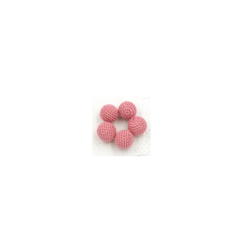 perles bois crochet chunky rose