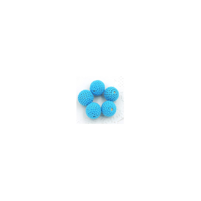 perles bois crochet chunky turquoise