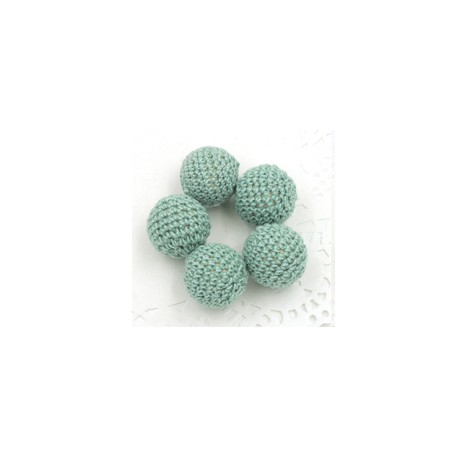 perles bois crochet chunky vert opaline