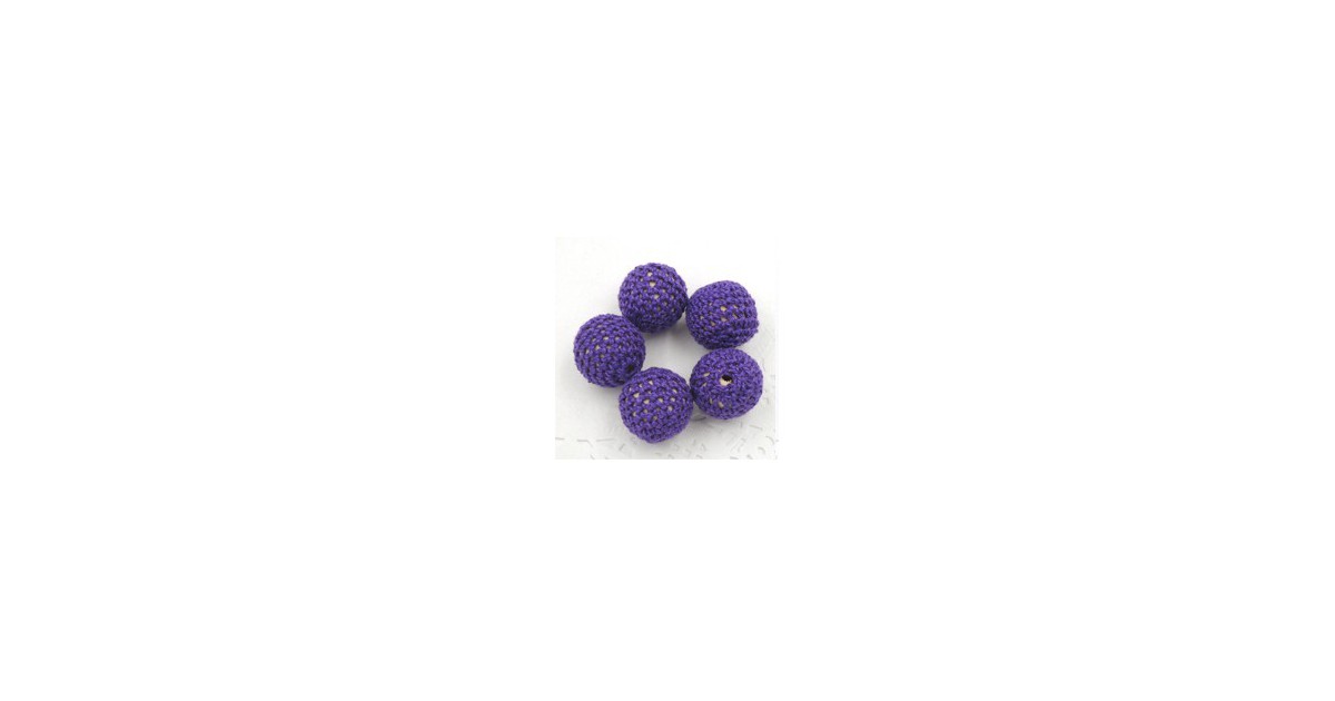 perles bois crochet chunky violet