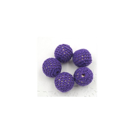 perles bois crochet chunky violet